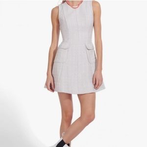 STAUD Mini Bait Mini Tweed Dress in Fog 16